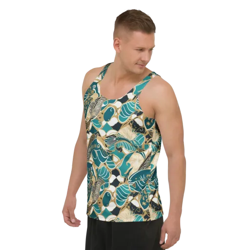 Aquatic Rhapsody on a Men's Tank Top