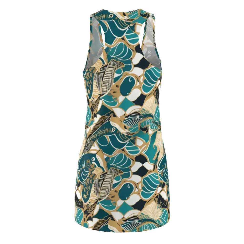 Aquatic Rhapsody on Racerback Dress — Back