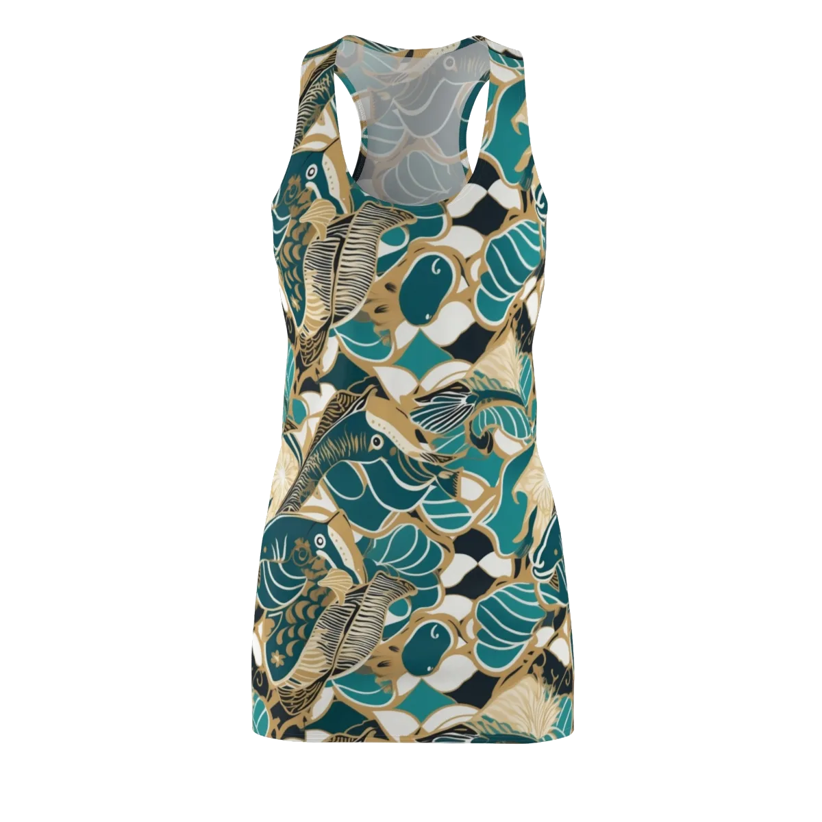 Aquatic Rhapsody on Racerback Dress — Front