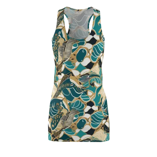 Aquatic Rhapsody on a Racerback Dress