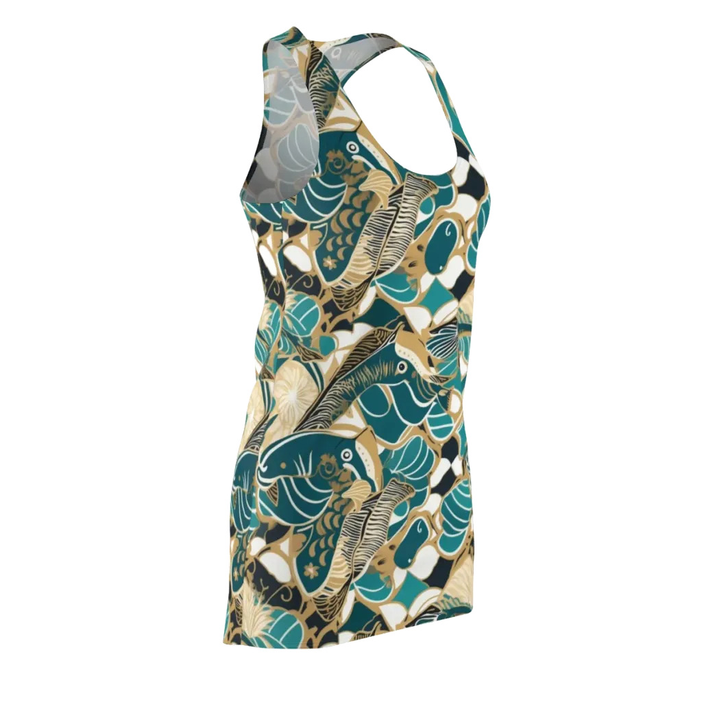Aquatic Rhapsody on Racerback Dress — Front Side