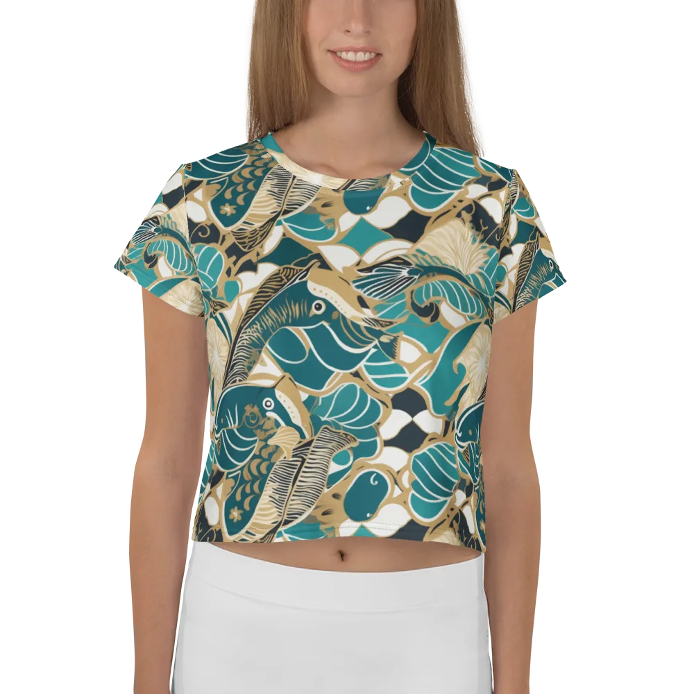 Aquatic Rhapsody on Crop Tee — Front