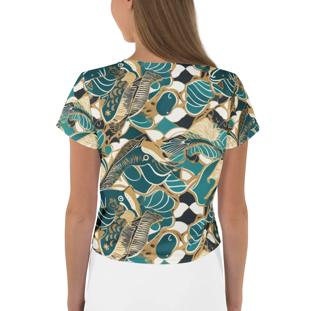 Aquatic Rhapsody on Crop Tee — Back