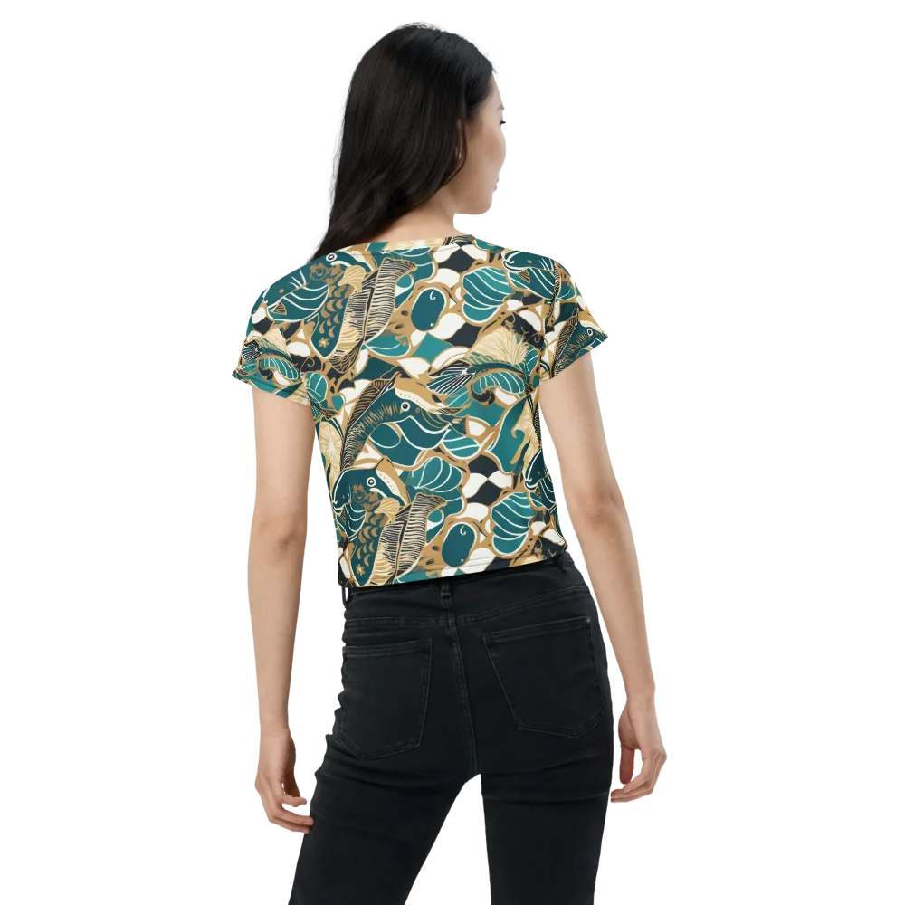 Aquatic Rhapsody on Crop Tee — Back