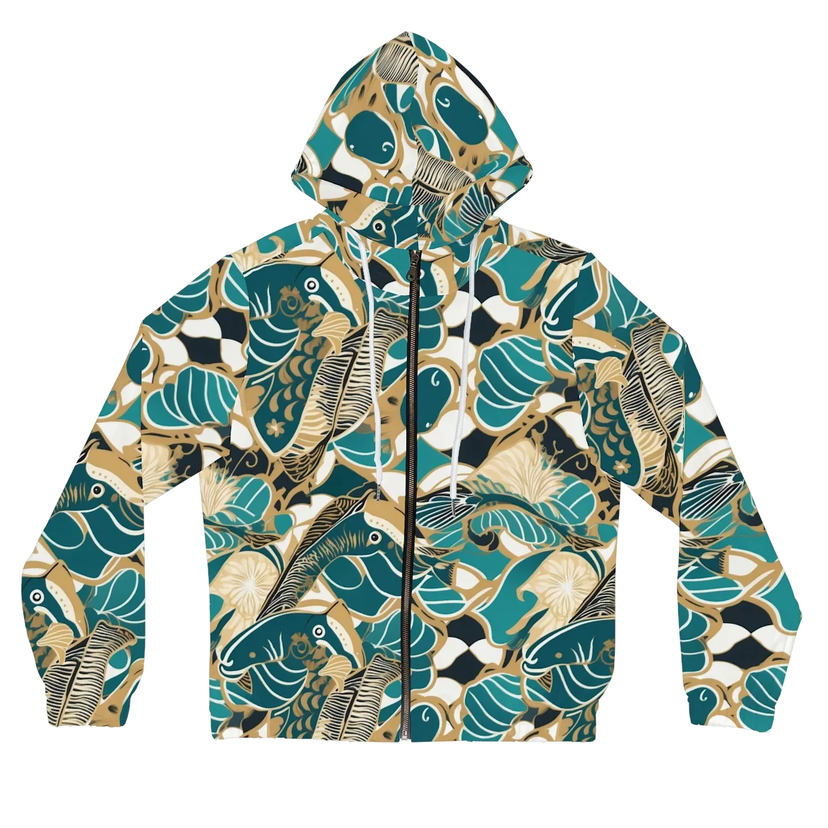 Aquatic Rhapsody on Women's Full-Zip Hoodie — Front