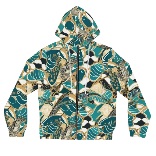 Aquatic Rhapsody on a Women's Full-Zip Hoodie