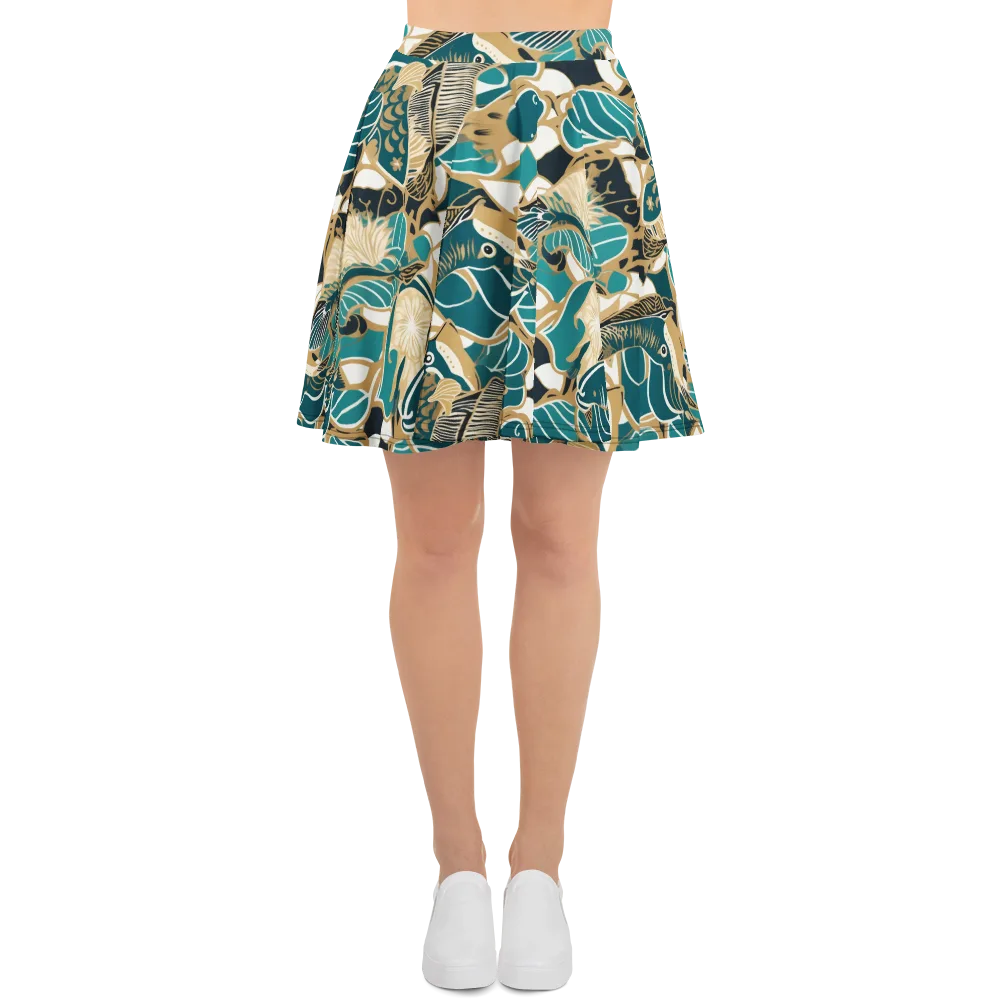 Aquatic Rhapsody on Skater Skirt — Front