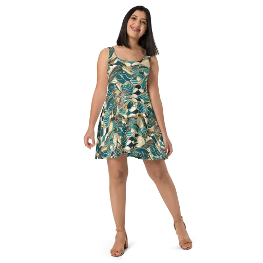 Aquatic Rhapsody on a Skater Dress