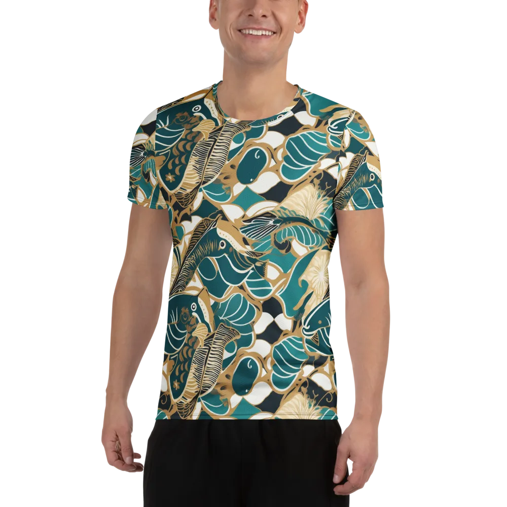 Aquatic Rhapsody on Men's Athletic T-Shirt — Front