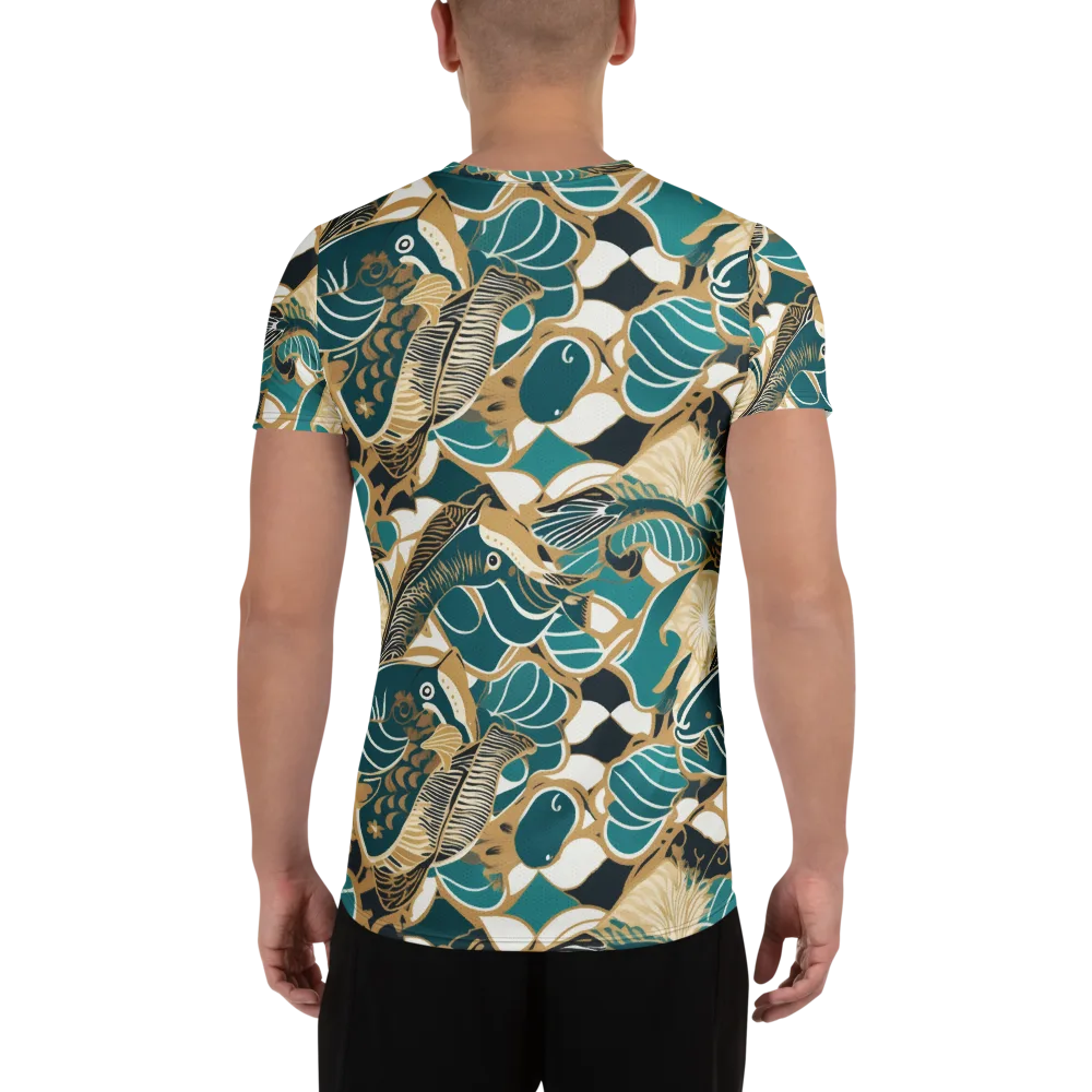 Aquatic Rhapsody on Men's Athletic T-Shirt — Back