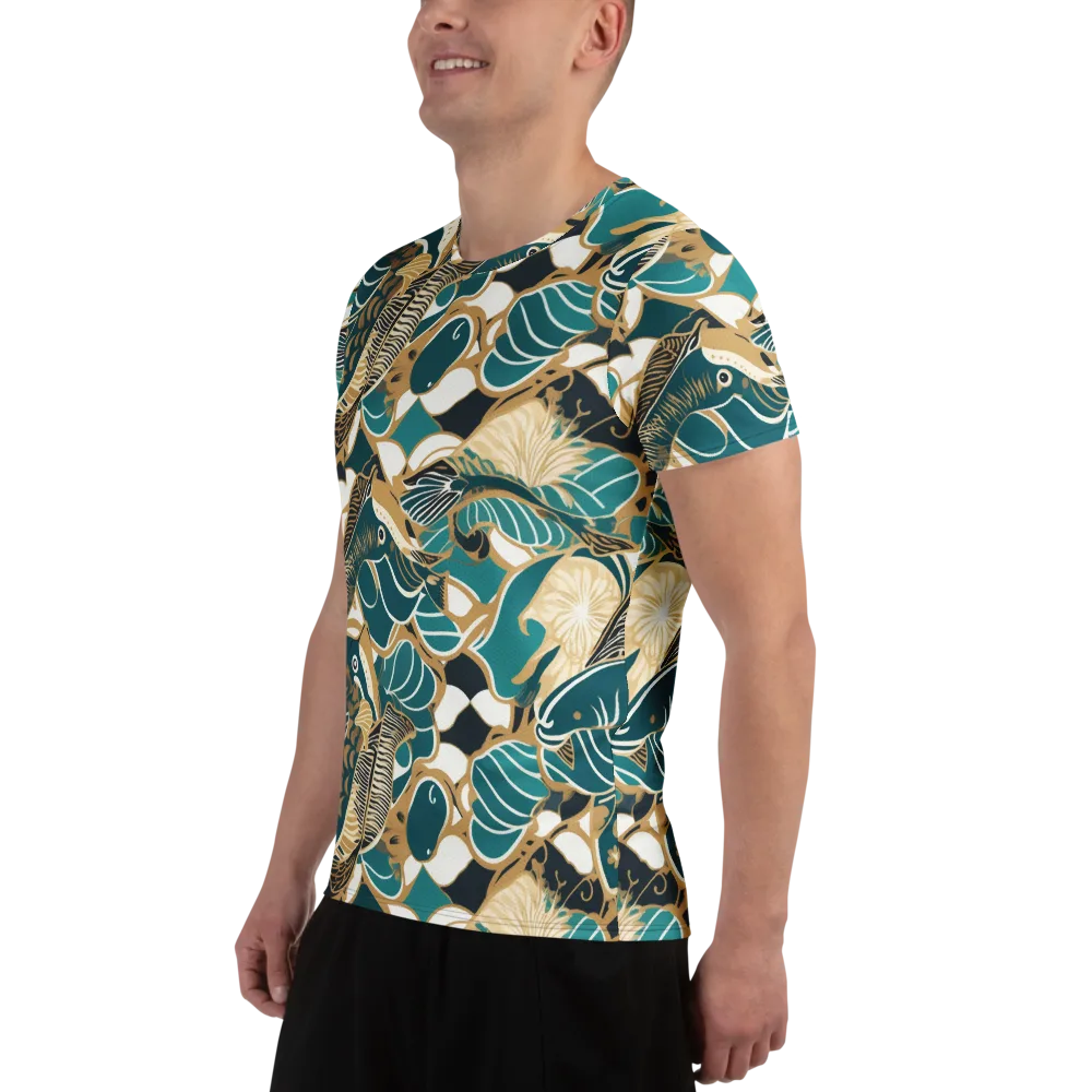 Aquatic Rhapsody on Men's Athletic T-Shirt — Left
