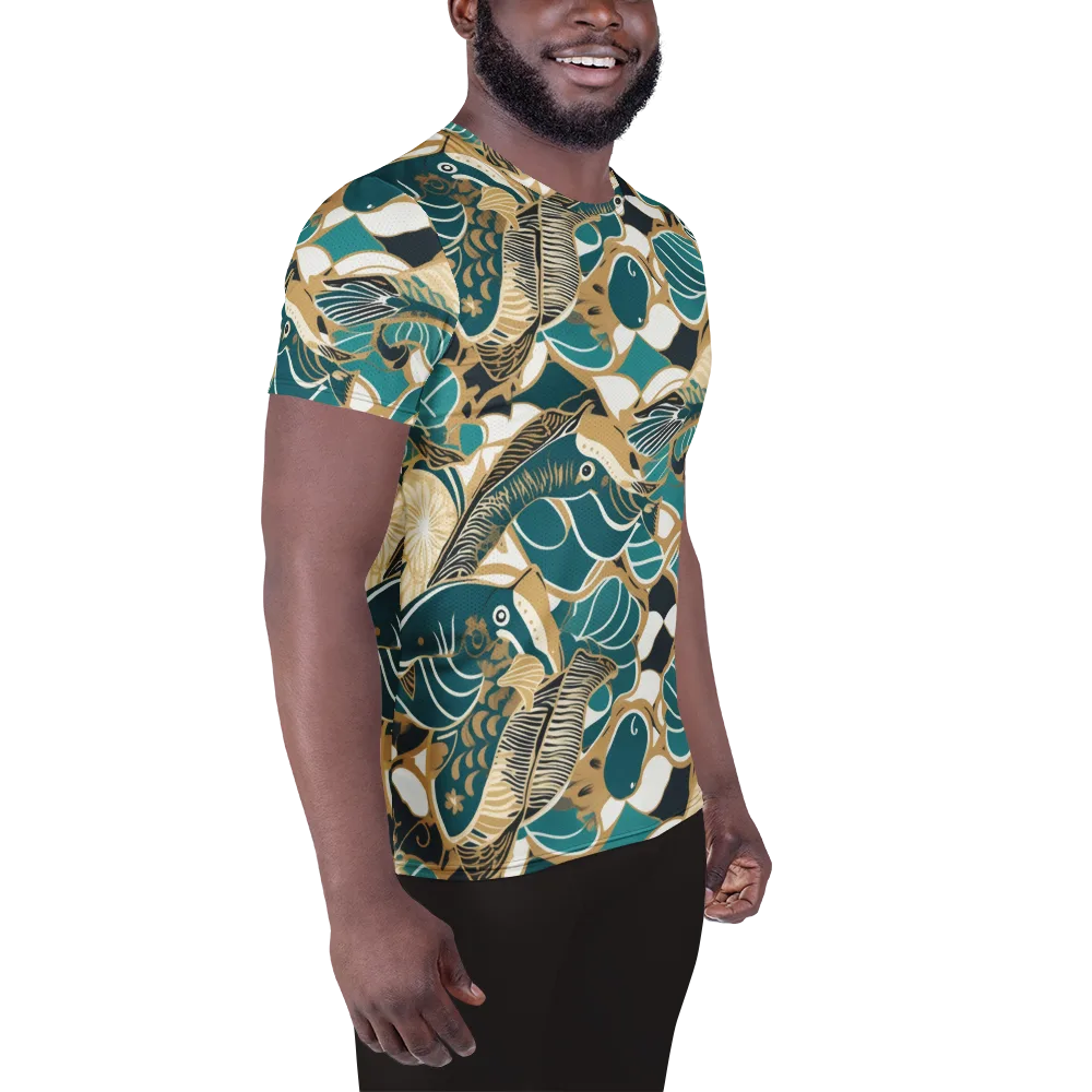 Aquatic Rhapsody on Men's Athletic T-Shirt — Right
