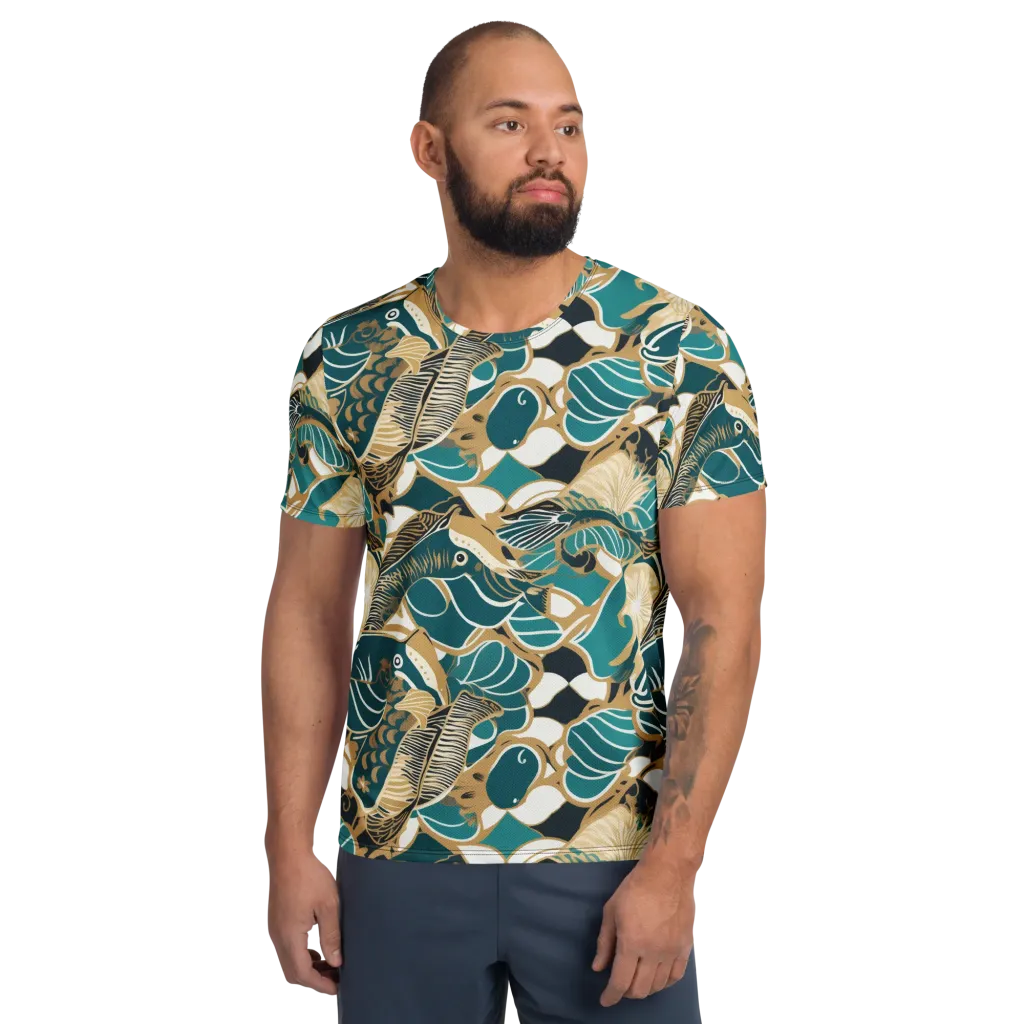Aquatic Rhapsody on Men's Athletic T-Shirt — Front