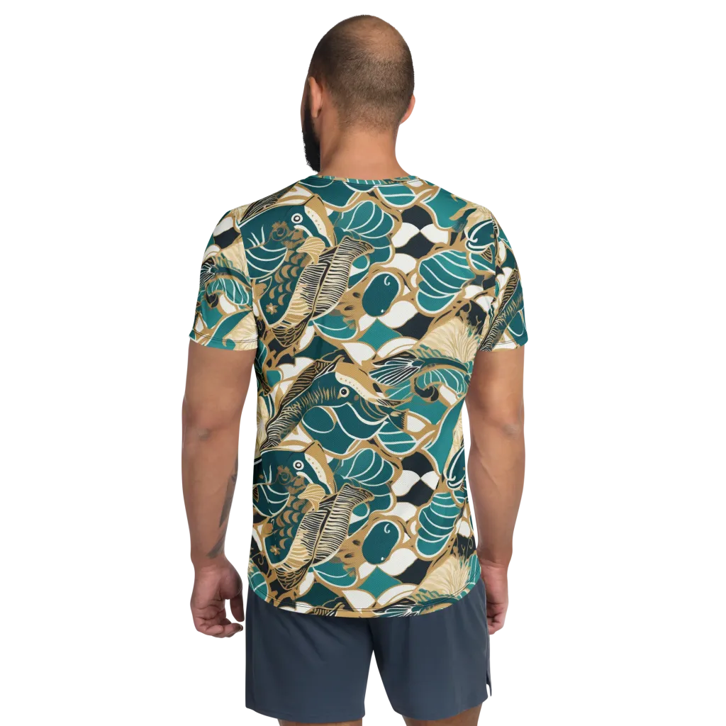 Aquatic Rhapsody on Men's Athletic T-Shirt — Back