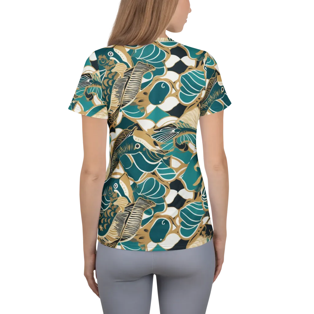 Aquatic Rhapsody on Women's Athletic T-Shirt — Back