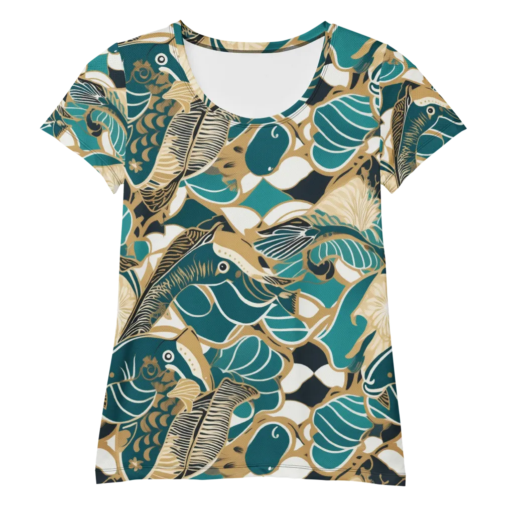 Aquatic Rhapsody on Women's Athletic T-Shirt — Front
