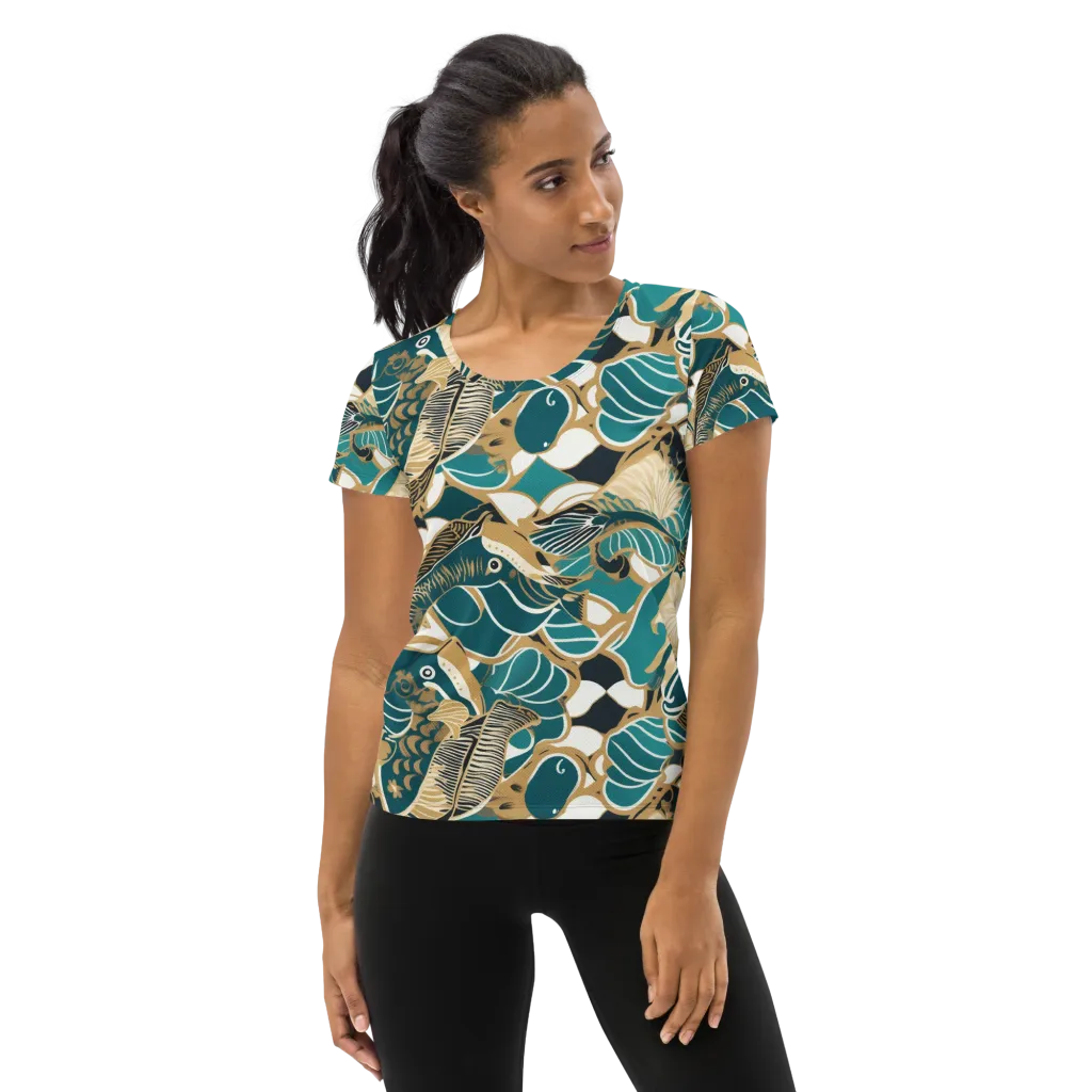 Aquatic Rhapsody on Women's Athletic T-Shirt — Front