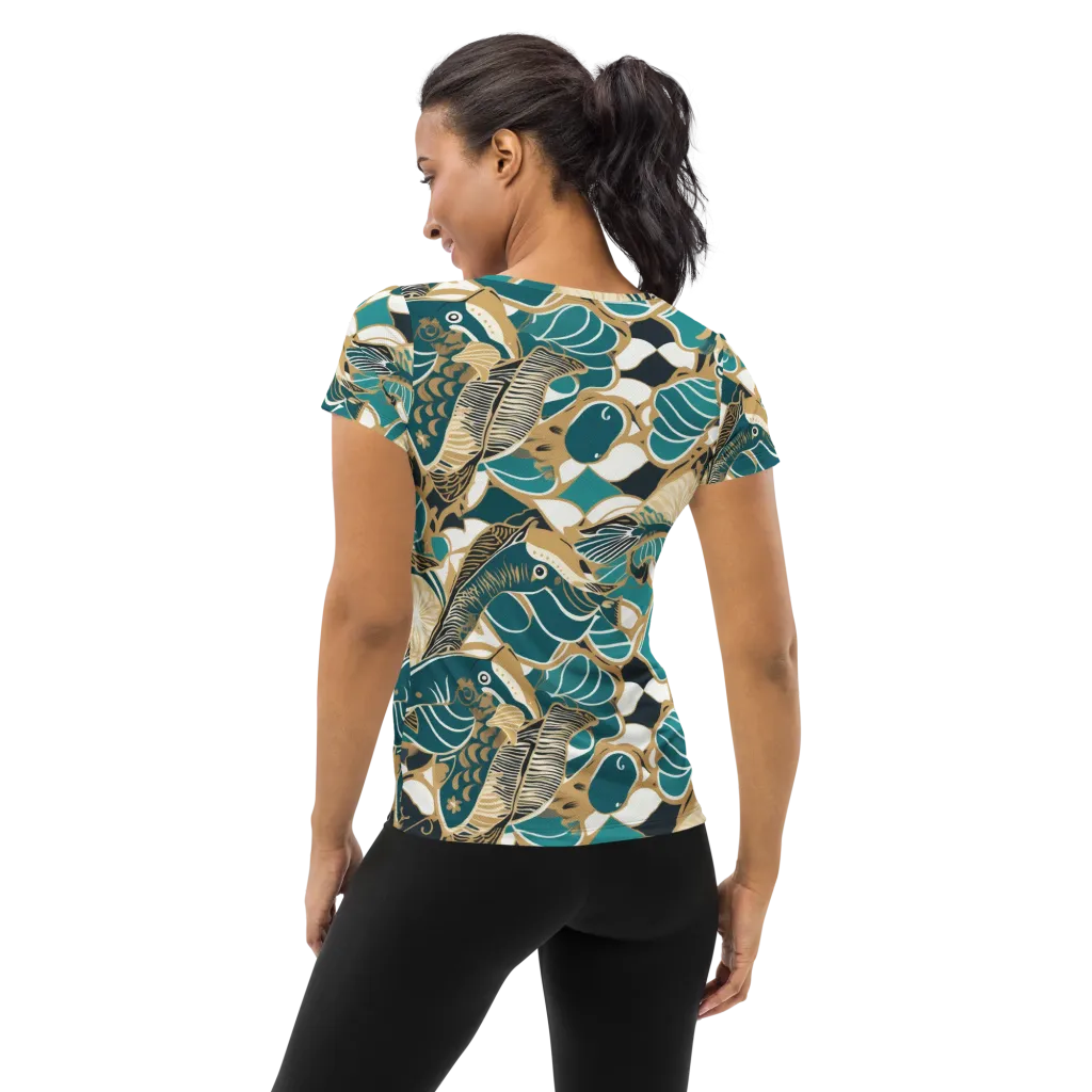 Aquatic Rhapsody on Women's Athletic T-Shirt — Back
