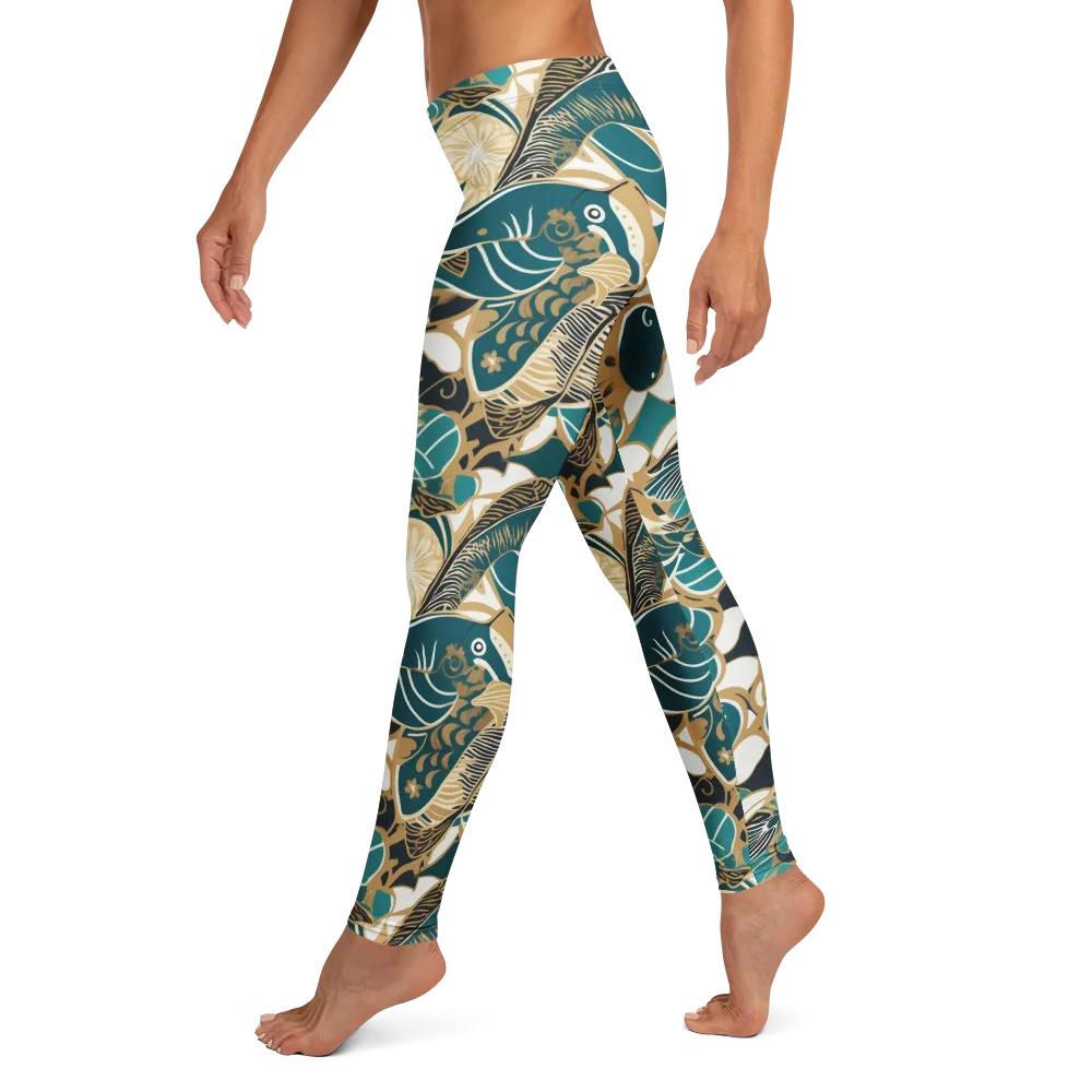 Aquatic Rhapsody on Leggings — Left