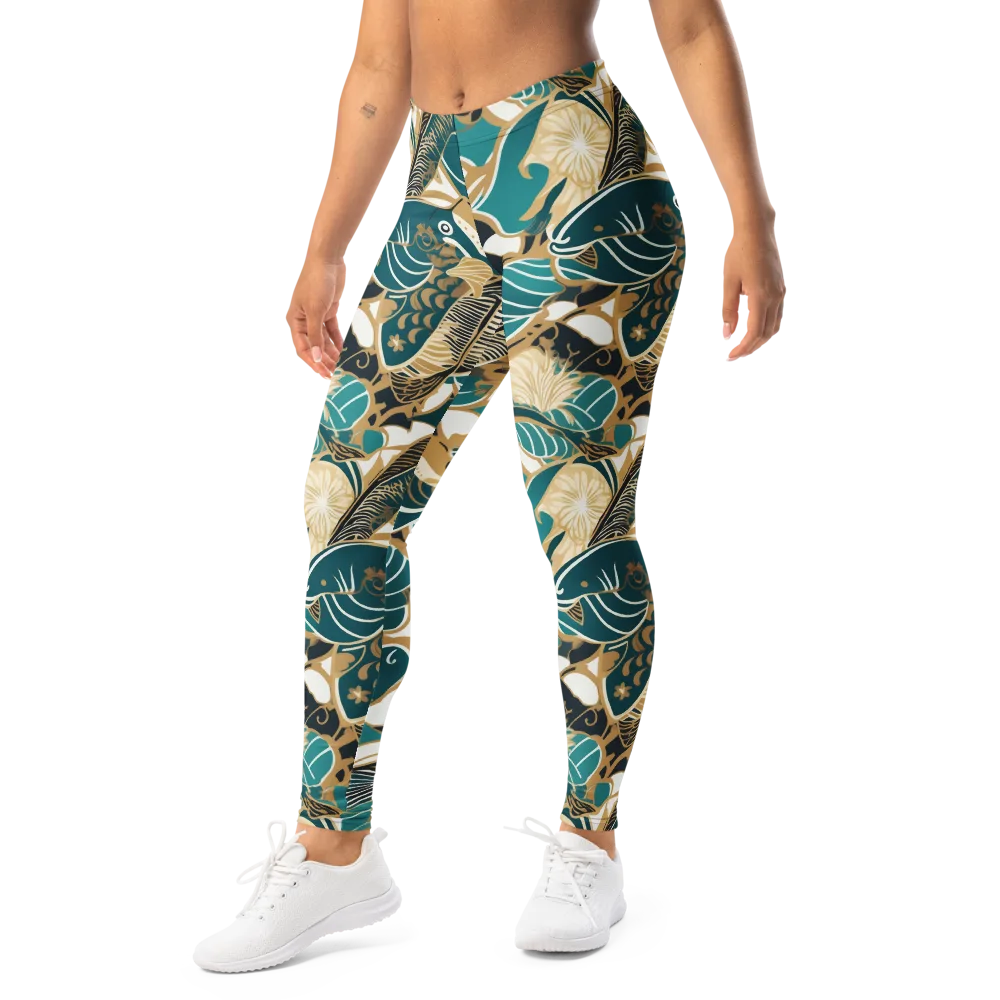 Aquatic Rhapsody on Leggings — Left Front