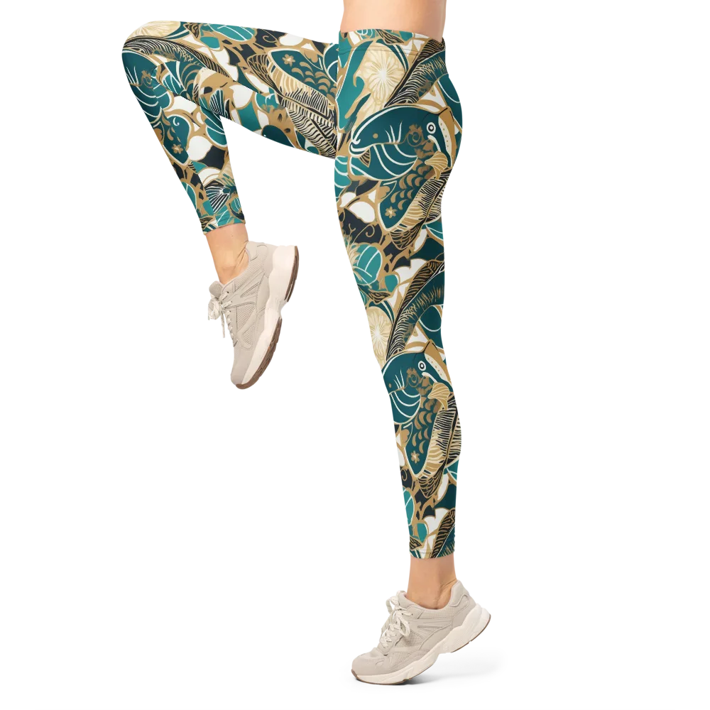 Aquatic Rhapsody on Leggings — Left