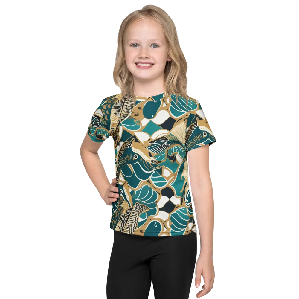 Aquatic Rhapsody on Kids Crew Neck T-Shirt — Front