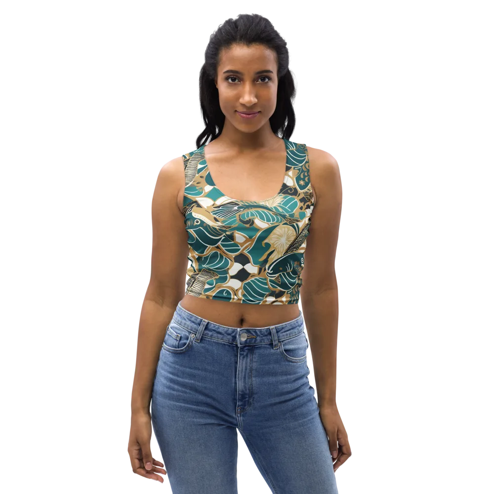 Aquatic Rhapsody on Crop Top — Front