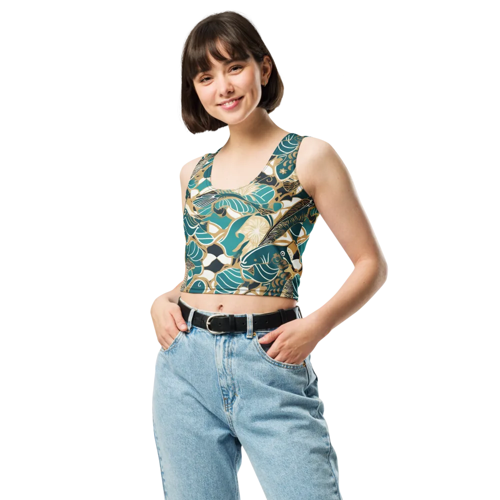Aquatic Rhapsody on Crop Top — Front