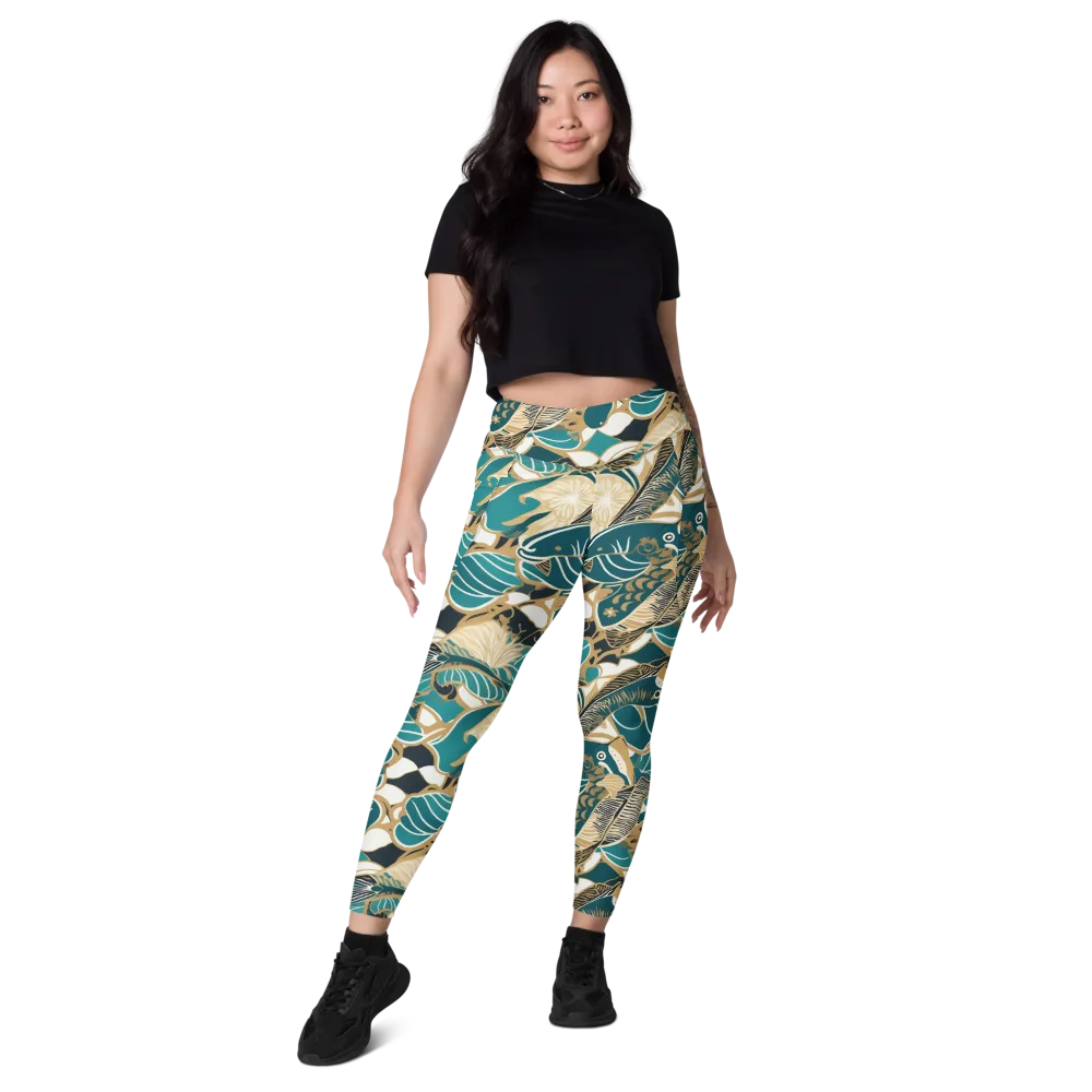 Aquatic Rhapsody on Leggings with Pockets — Front