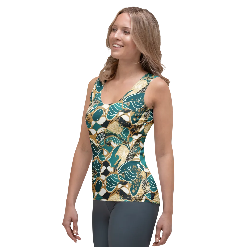 Aquatic Rhapsody on Women's Tank Top — Left Front