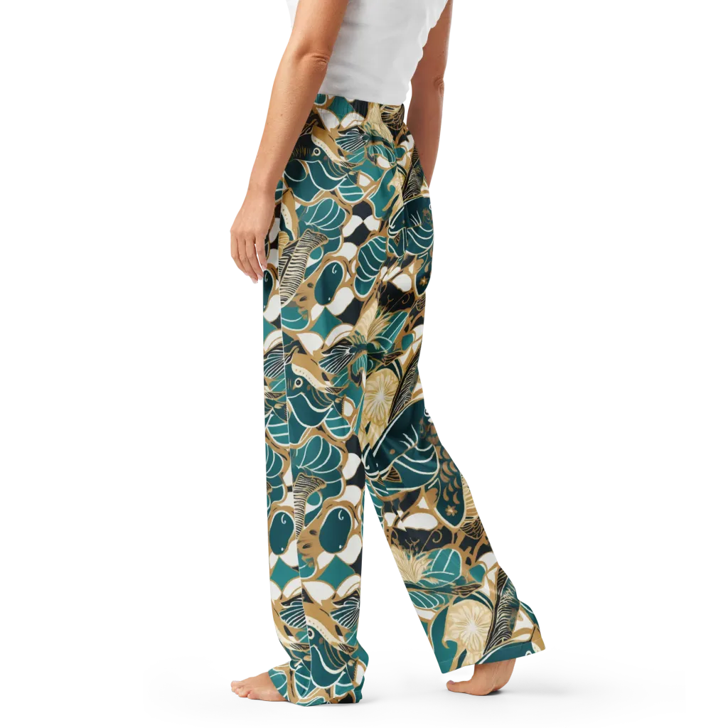 Aquatic Rhapsody on Women's Pajama Pants — Left
