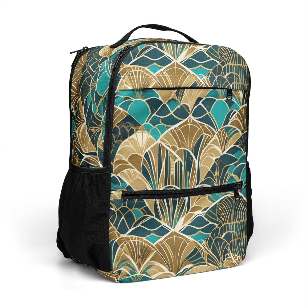Gilded Fan Garden on Utility Backpack — Right Front