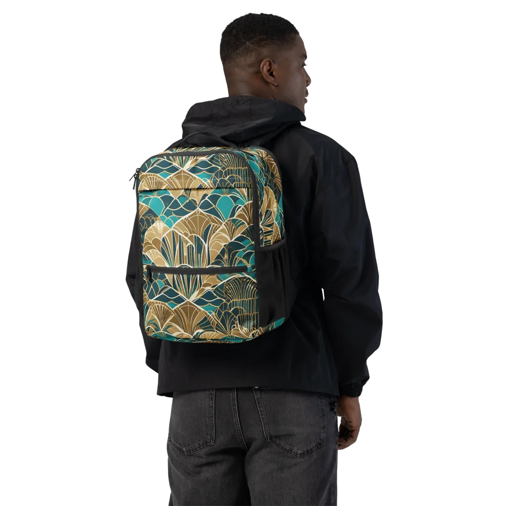 Gilded Fan Garden on Utility Backpack — Back