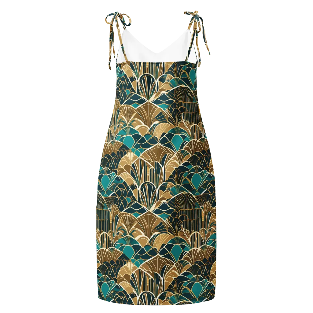 Gilded Fan Garden on Slip Dress — Back