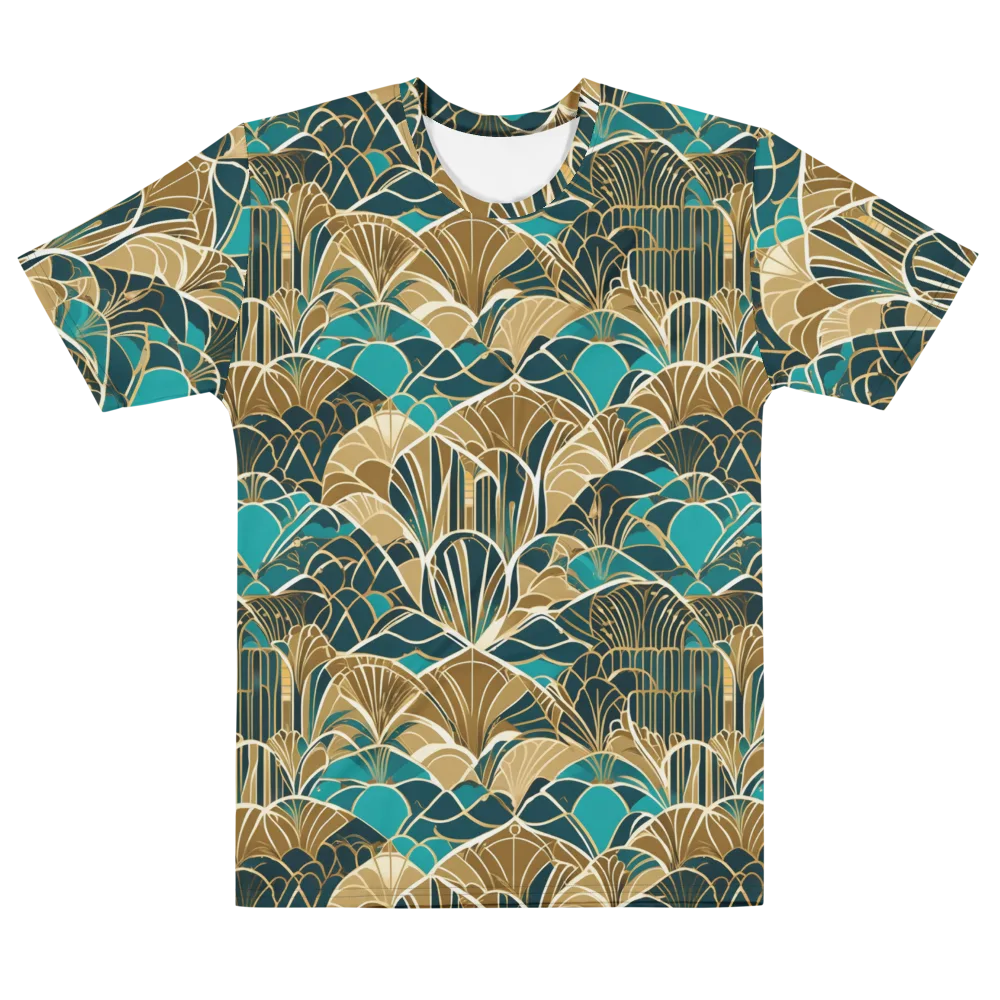 Gilded Fan Garden on Men's Cotton Crew Neck T-Shirt — Front