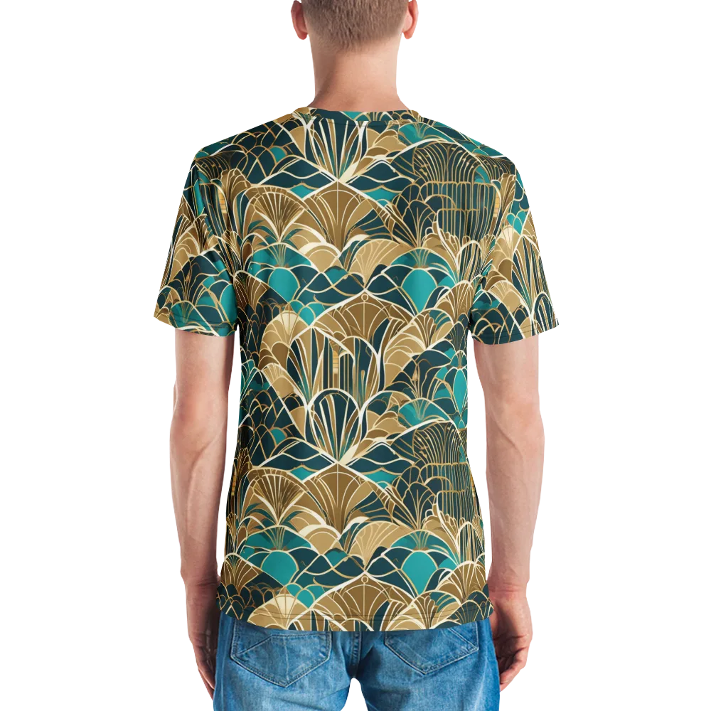 Gilded Fan Garden on Men's Crew Neck T-Shirt — Back