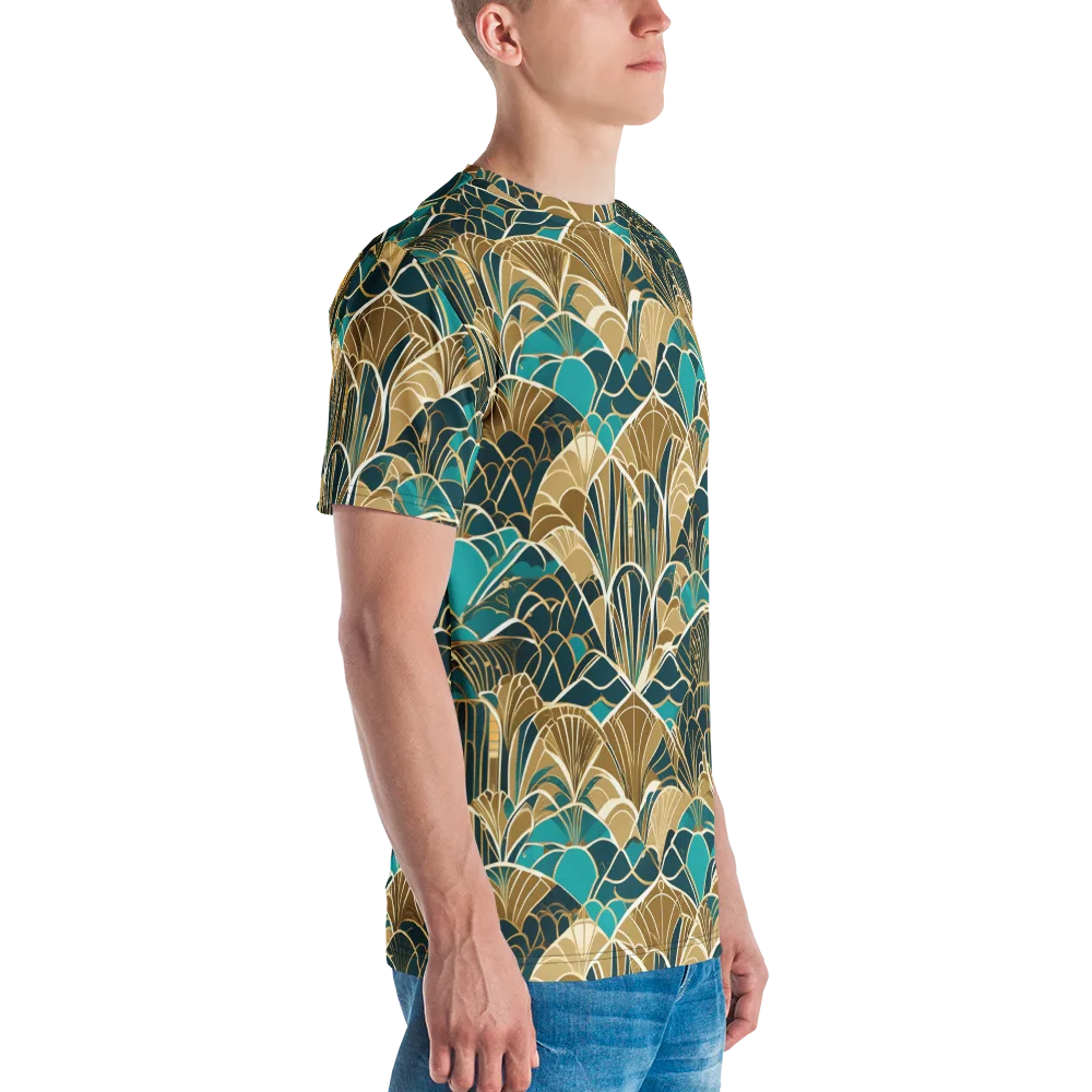 Gilded Fan Garden on Men's Crew Neck T-Shirt — Right