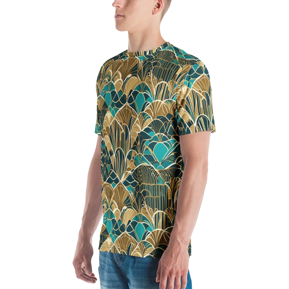 Gilded Fan Garden on Men's Crew Neck T-Shirt — Left