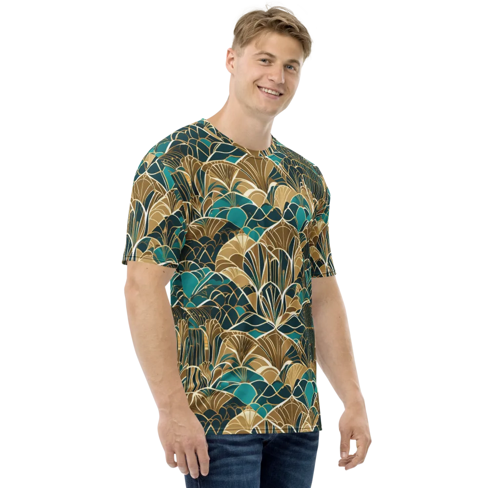 Gilded Fan Garden on Men's Crew Neck T-Shirt — Right