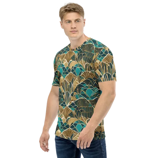 Gilded Fan Garden on a Men's Crew Neck T-Shirt