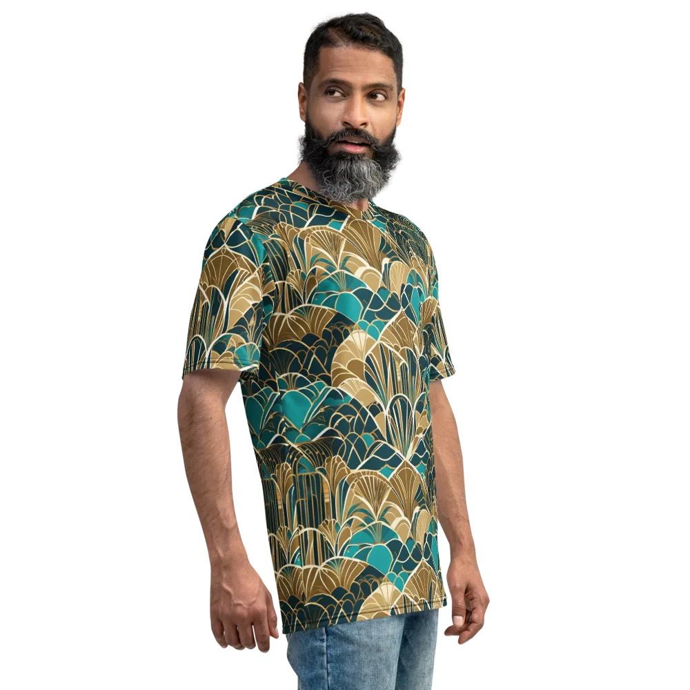 Gilded Fan Garden on Men's Crew Neck T-Shirt — Right