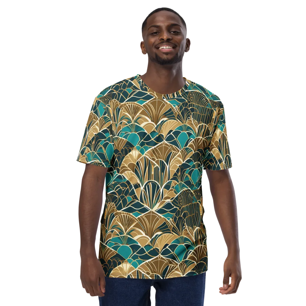 Gilded Fan Garden on Men's Crew Neck T-Shirt — Front