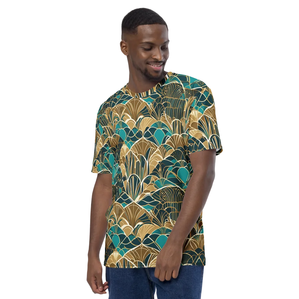 Gilded Fan Garden on Men's Crew Neck T-Shirt — Left