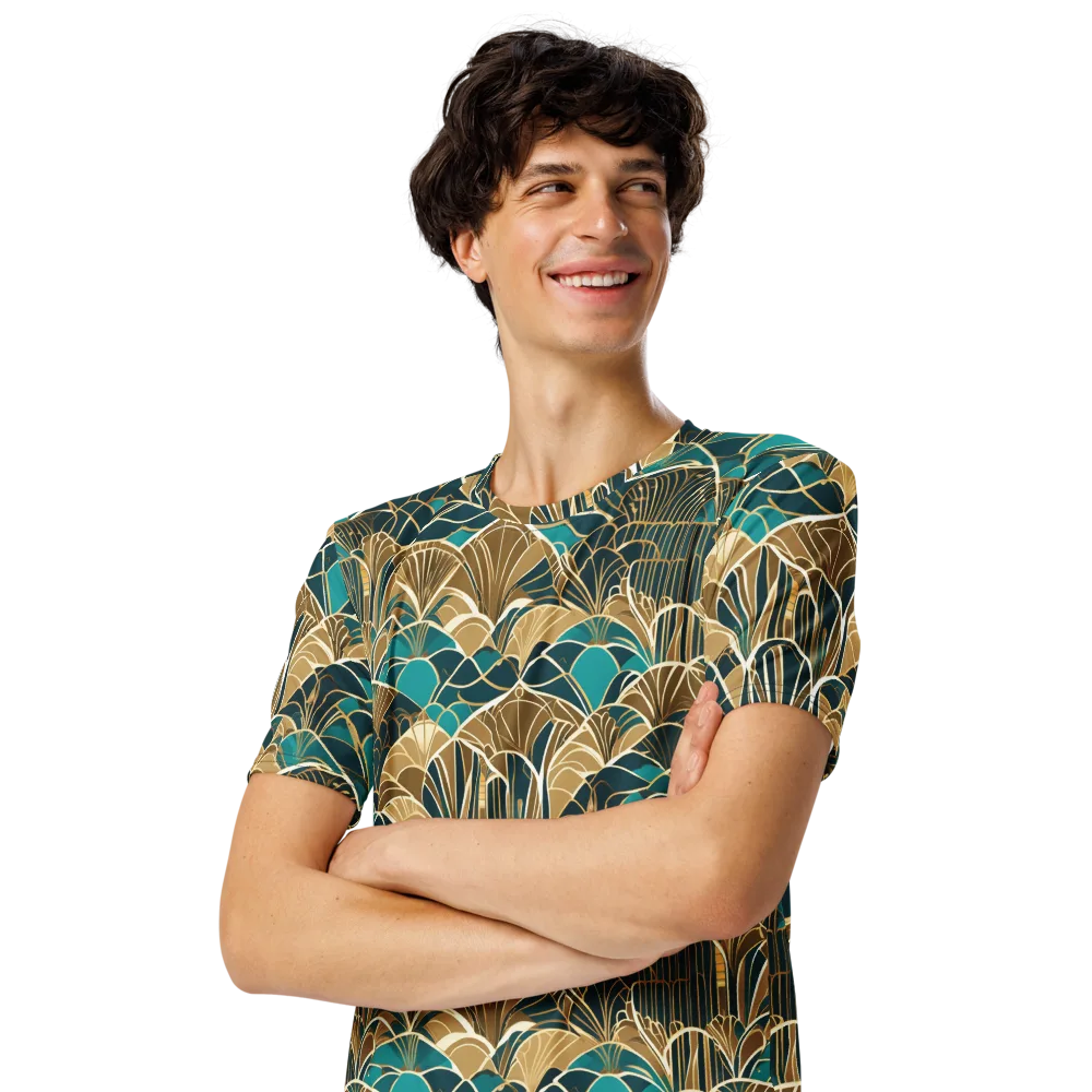 Gilded Fan Garden on Men's Crew Neck T-Shirt — Left Front