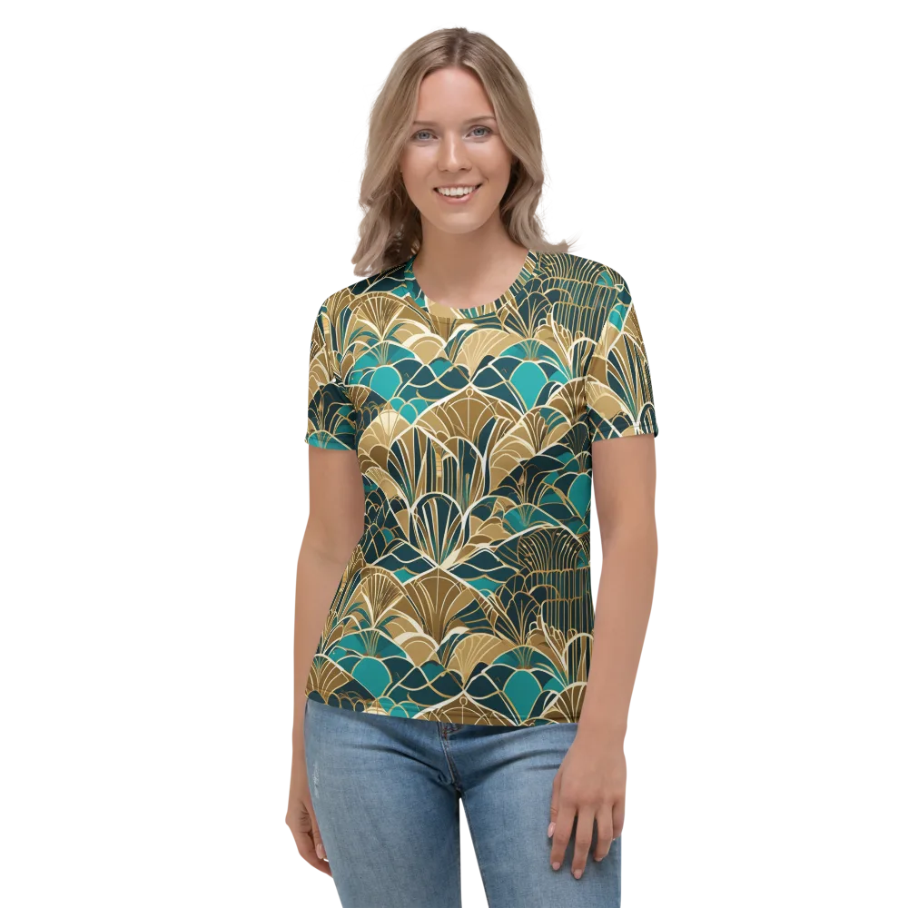 Gilded Fan Garden on Women's Crew Neck T-Shirt — Front