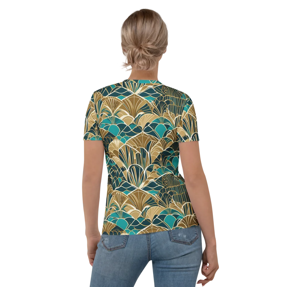 Gilded Fan Garden on Women's Crew Neck T-Shirt — Back