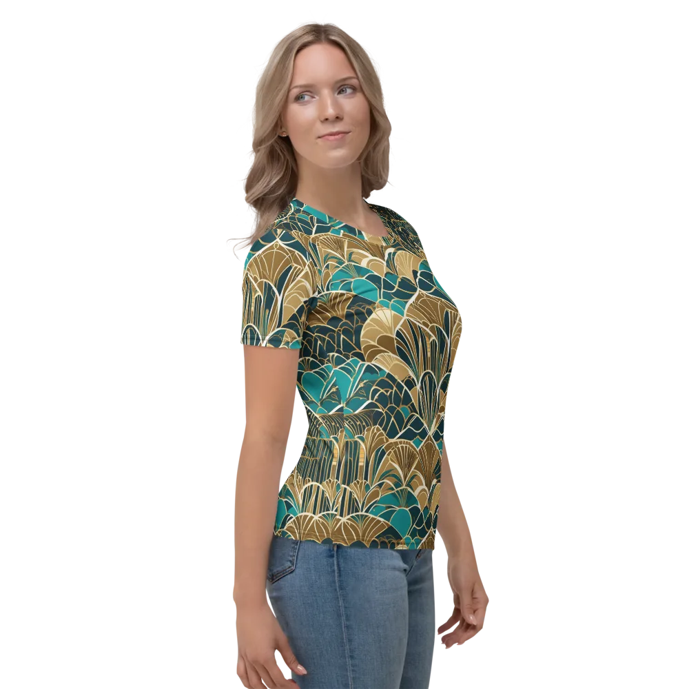 Gilded Fan Garden on Women's Crew Neck T-Shirt — Right