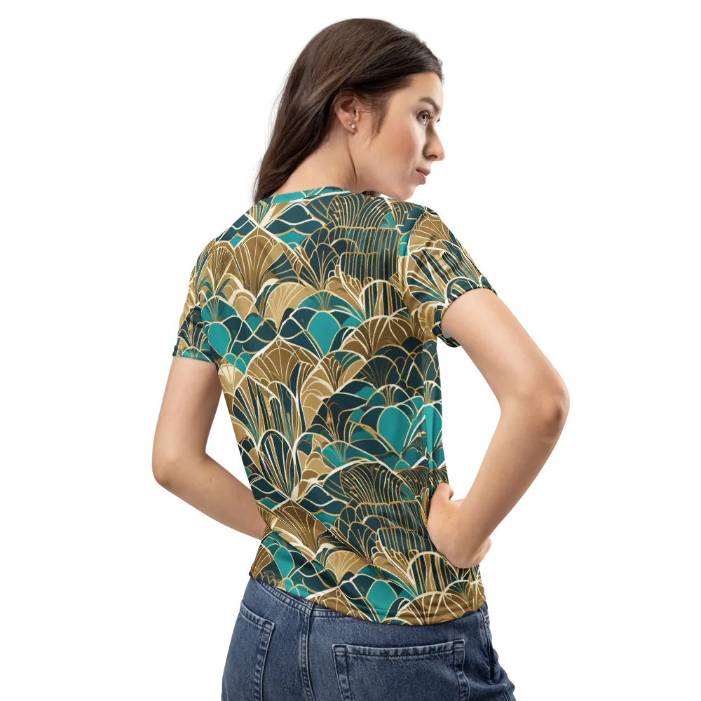 Gilded Fan Garden on Women's Crew Neck T-Shirt — Back