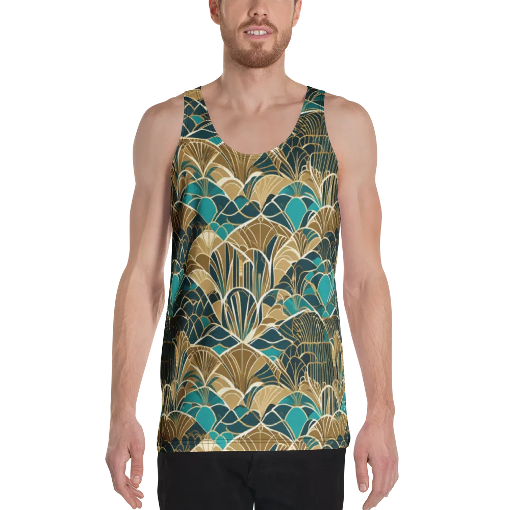Gilded Fan Garden on Men's Tank Top — Front