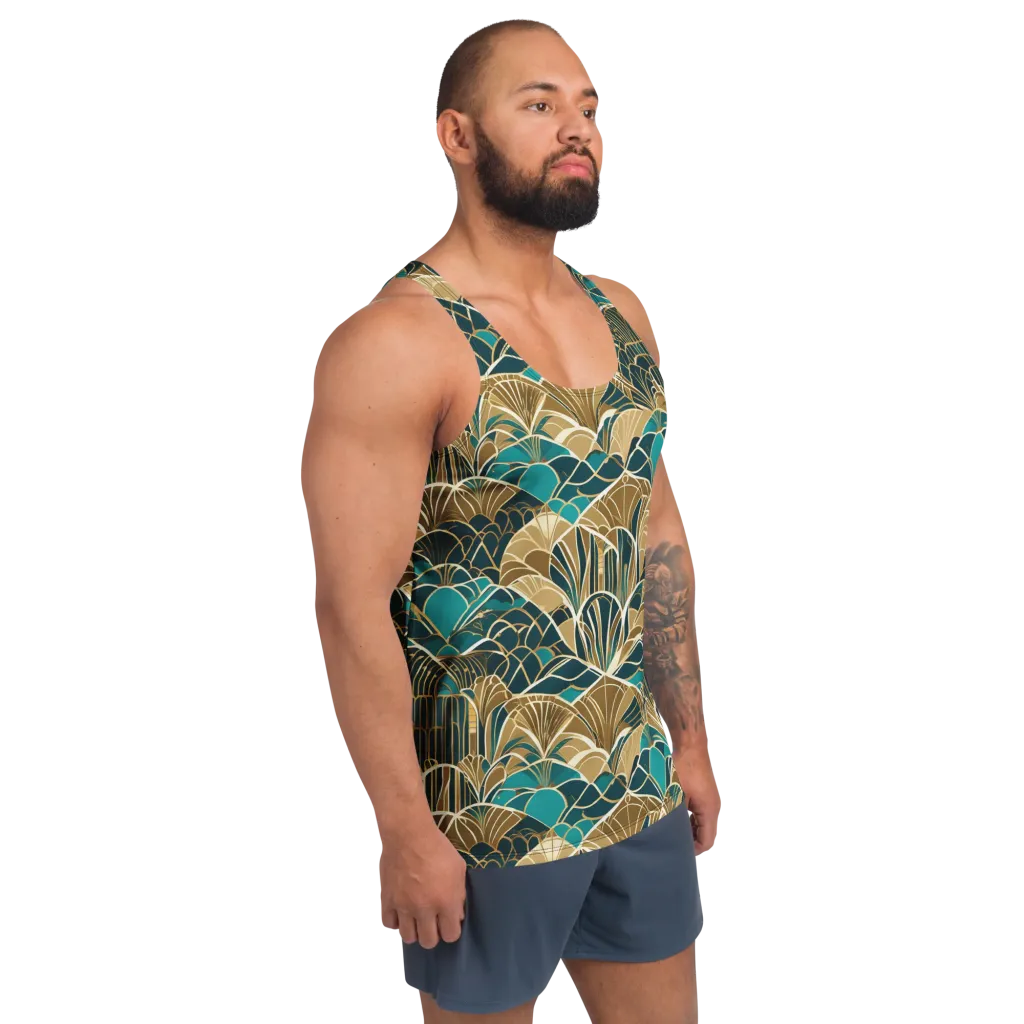 Gilded Fan Garden on Men's Tank Top — Right Front